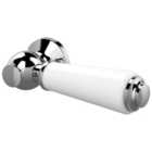 Bayswater Ceramic Cistern Flush Lever - Chrome & White