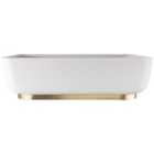 Abode Cava Tablet Countertop White Basin with Brushed Brass Basin Plinth & Brushed Brass Waste