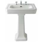 Bayswater Westcott Traditional 3 Tap Hole Basin with Full Pedestal - 640mm