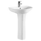 Balterley Taliga 1 Tap Hole Basin with Full Pedestal - 550mm
