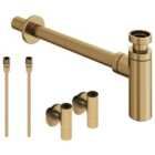 Hadleigh Professional Bottle Trap & Designer Isolation Valve Kit - Brushed Brass