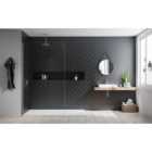 Nexa By Merlyn 8mm Brushed Nickel Frameless Wet Room Shower Screen & Horizontal Bracing Bar - 1000mm