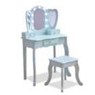 Teamson Kids Heart Glow Play Vanity Set, Light Blue