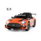 Costway 12V Kids Powered Ride on Car Benz GT3 with Spoiler and Remote Control-Orange