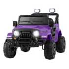 Costway 12V Kids Ride on Truck with Remote Control and 3 Speeds-Purple