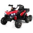 Costway 6 Wheels Kids Electric ATV with 4 Motors-Red