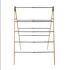 JVL Extendable Bamboo 4 Tier Clothes Ladder 6m, Bamboo & Black
