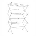 JVL 3 Tier Extendable Concertina Clothes Airer 8m, White