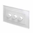 Retrotouch Crystal Pg Rotary Intelligent LED Dimmer Switch 3G/2Way White