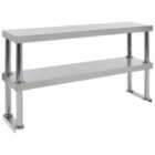 Vidaxl 2-tier Work Table Overshelf 120X30X65 Cm Stainless Steel
