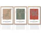 Artze Wall Art Green And Orange Sketch Flower Market Prints Size: A2 Oak Frames
