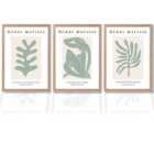 Artze Wall Art Matisse Floral And Nude Set Of 3 Wall Art Prints In Sage Green Size: A2 Oak Frames