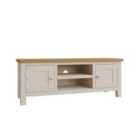 Home Source Ramsgate Grey TV Stand 2 Doors Entertainment Unit Media Storage Cabinet