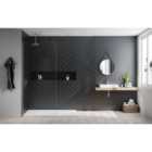 Nexa By Merlyn 8mm Brushed Nickel Frameless Wet Room Shower Screen & Horizontal Bracing Bar - 800mm