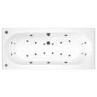 Wickes Minsted Single Ended 14 Black Jet Whirlpool Bath with Airspa & LED Light - 1700 x 700mm