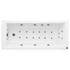 Wickes Prinsted Single Ended 14 Black Jet Whirlpool Bath with Airspa & LED Light - 1700 x 700mm