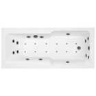 Wickes Treyford 14 Black Jet Whirlpool Shower Bath with Airspa & LED Light - 1700 x 750mm