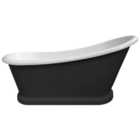 Bayswater Matt Black Slipper Freestanding Painted Boat Bath - 1690 x 740mm
