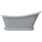 Bayswater Plummett Grey Slipper Freestanding Painted Boat Bath - 1690 x 740mm