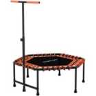 SPORTNOW 45" Fitness Trampoline with Adjustable Handle, LED Lights, Orange