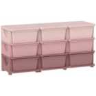 HOMCOM Kids Storage Units with Drawers 3 Tier Chest Dresser Tower Pink
