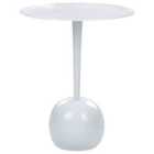 Beliani Side Table EUCLA Metal White