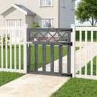 Garden Sanctuary 3x3FT Outdoor Wooden Cross Top Garden Gate - Grey