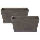 Beliani Set Of 2 Plant Pots Poria 60cm Brown