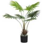 HOMCOM Artificial Plant with PEVA Leaves and Coconut Coir for Home Office