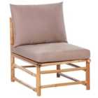 Beliani Garden 1-Seat Section CERRETO Bamboo Wood Taupe