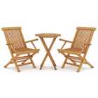 vidaXL 3 Piece Garden Dining Set Solid Wood Teak
