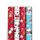 Eurowrap 7M Cute Christmas Gift Wrap (One Assorted Roll)