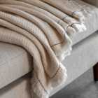 Crossland Grove Blackwell Border Waffle Throw Cream 1300X1700Mm