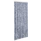 vidaXL Insect Curtain Blue, White And Silver 56X185cm Chenille
