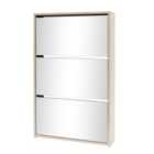 vidaXL Shoe Cabinet 3-Layer Mirror Oak 63x17x102.5 cm