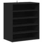vidaXL Shoe Cabinet Black 60x35x70 cm Engineered Wood