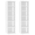 vidaXL Shoe Cabinets 2 pcs White 27.5x27x102 cm Engineered Wood