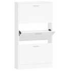 vidaXL Shoe Cabinet White 59x17x108 cm Engineered Wood