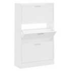 vidaXL Shoe Cabinet White 63x24x103 cm Engineered Wood
