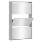 vidaXL Shoe Cabinet with Mirror 3-Layer Concrete Grey 63x17x102.5 cm