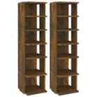 vidaXL Shoe Racks 2 pcs Smoked Oak 27.5x27x102 cm Engineered Wood