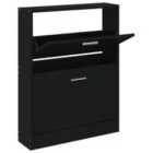 vidaXL Shoe Cabinet Black 59x17x81 cm Engineered Wood