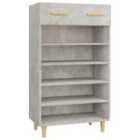 vidaXL Shoe Cabinet Concrete Grey 60x35x105 cm Engineered Wood