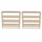 vidaXL 4-Tier Shoe Racks 2 pcs Solid Fir Wood