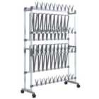 vidaXL Shoe Rack with Wheels Silver 89x27x120 cm