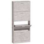 vidaXL Shoe Cabinet Concrete Grey 59x17x150 cm Engineered Wood