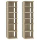 vidaXL Shoe Cabinets 2 pcs Sonoma Oak 27.5x27x102 cm