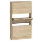 vidaXL Shoe Cabinet Oak 59x17x108 cm Engineered Wood