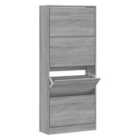 vidaXL Shoe Cabinet Grey Sonoma 63x24x147 cm Engineered Wood