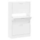 vidaXL Shoe Cabinet High Gloss White 63x24x103 cm Engineered Wood